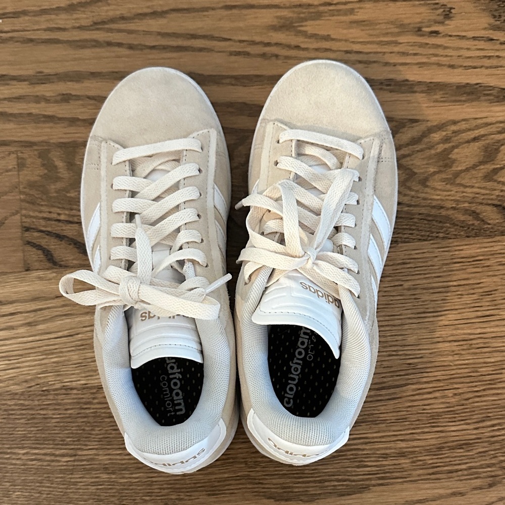 Adidas Cream and White Casual Sneakers